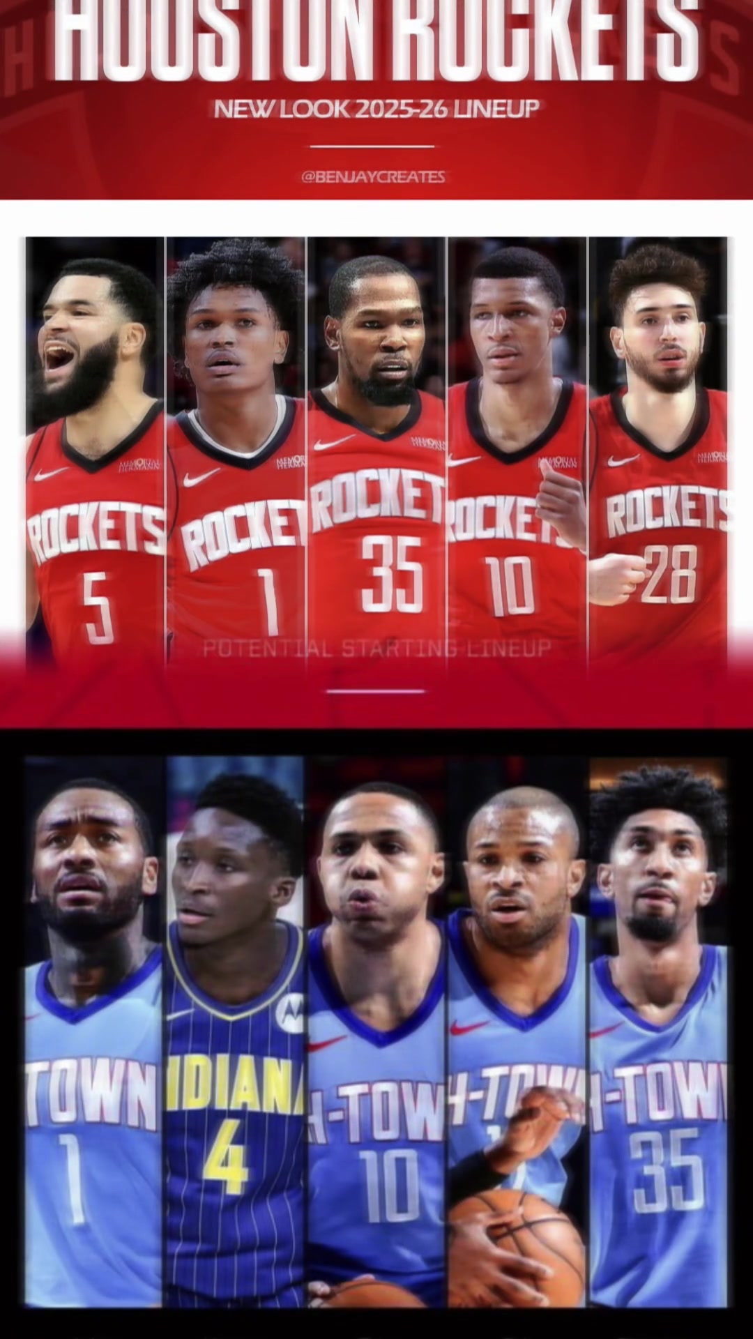 充满希望啊还记得5年前的火箭的先发五虎吗再看看现在的首发