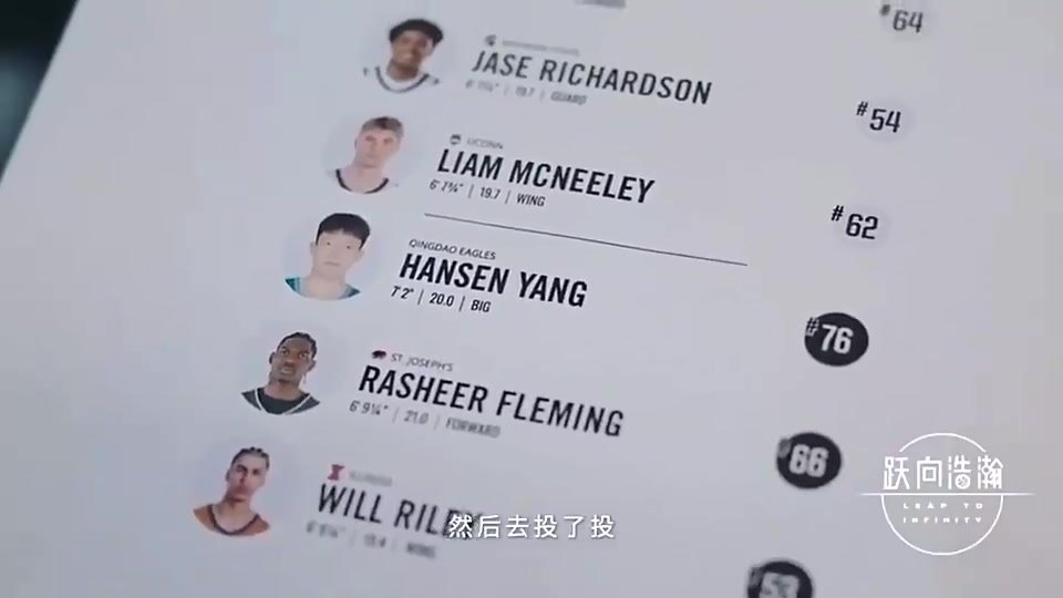 如今首轮16号签被选中杨瀚森首次试训开拓者后他们叫我扬长补短继续努力