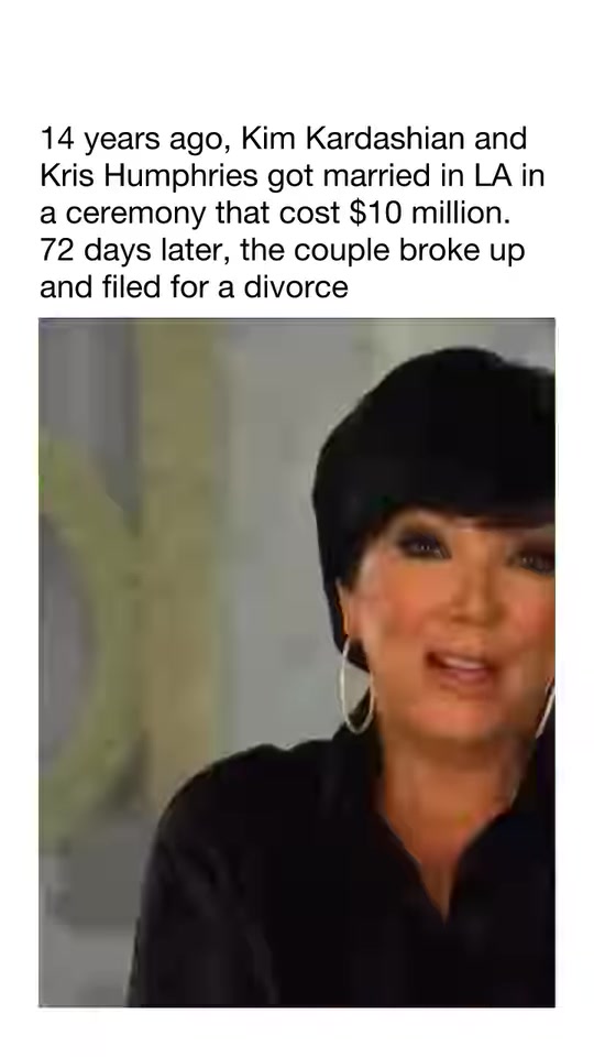 14年前亨弗里斯耗资千万刀迎娶金卡戴珊婚姻只持续72天